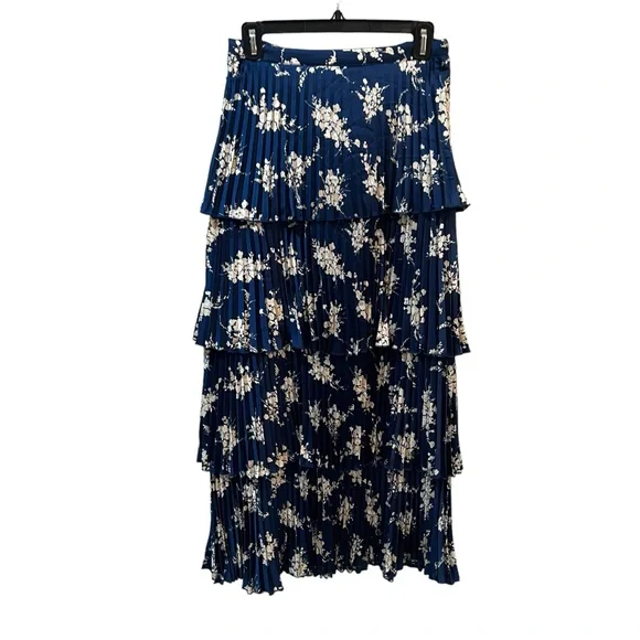 New with tags (NWT) Abercrombie & Fitch Women's Satin Pleated Tiered Maxi Skirt - Picture 1 of 7